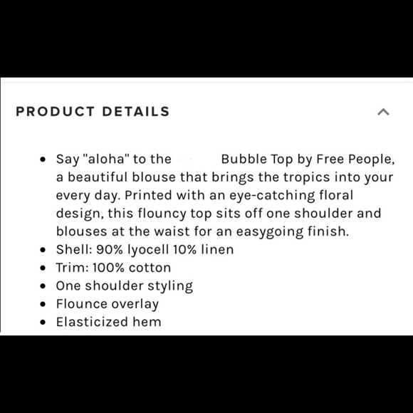 Free People Annka Peach Floral Print One-Shoulder Top size L - Picture 4 of 4